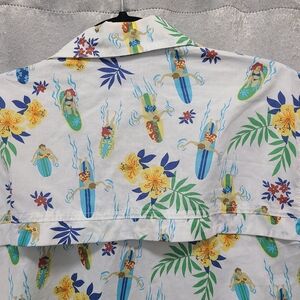 Izod White Tropical Print Short Sleeve Shirt Mens‎ Large